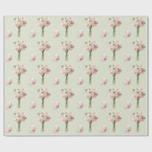 Minzrosa Ranunkelblumen Schmetterlinge Geburtstag Geschenkpapier (Flach)