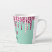 Minzrosa Rosa Eiscreme Glitzer Tropfen Geburtstag Milchtasse (Rechts)