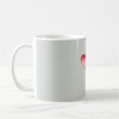 Minzrote Erdbeer-Herzbrille Kaffeetasse (Links)