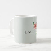 Minzrote Erdbeer-Schmetterlinge Kaffeetasse (Vorderseite Links)