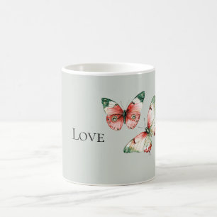 Minzrote Erdbeer-Schmetterlinge Kaffeetasse