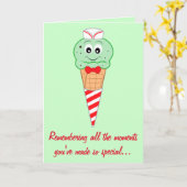 Minzschokolade Chip Ice Cream Vatertag Karte (Gelbe Blume)