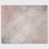 Minzsilber Foxier Rosa Blush Damask Holz Rustikal Geschenkpapier (Flach)