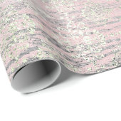 Minzsilber Foxier Rosa Blush Damask Holz Rustikal Geschenkpapier (Rolleneckpunkt)
