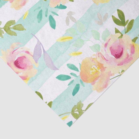 Minzstreifen Gelb Rosa Blumengestalt Seidenpapier (Detail)