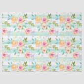 Minzstreifen Gelb Rosa Blumengestalt Seidenpapier (Vorderseite)