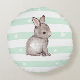 Minzstreifen Herzgraues, sonniges Kopfkissen Rundes Kissen