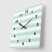 Minzstreifen Quadratische Wanduhr (Winkel)