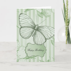 Minzstreifen Schmetterling Geburtstag Karte