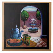 Minztee, marokkanischer Innenhof Fliese (Vorderseite)