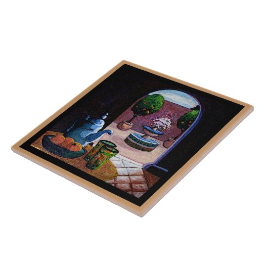 Minztee, marokkanischer Innenhof Fliese (Seite)