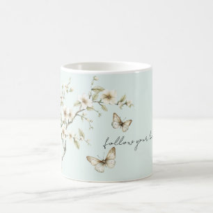 Minzweiße Blumen Schmetterlinge Brautparty Kaffeetasse