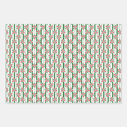 Minzwirbelpapier Flachblatt Set 3 Geschenkpapier Set (Vorderseite 2)