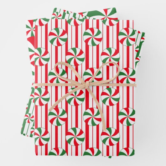 Minzwirbelpapier Flachblatt Set 3 Geschenkpapier Set (Beispiel)