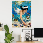 "Mio.'s Descent" - Ein Ozeanporträt Poster (Heimbüro)