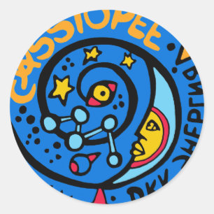 Mir-Cassiopee  Missions-Patch-Logo Runder Aufkleber
