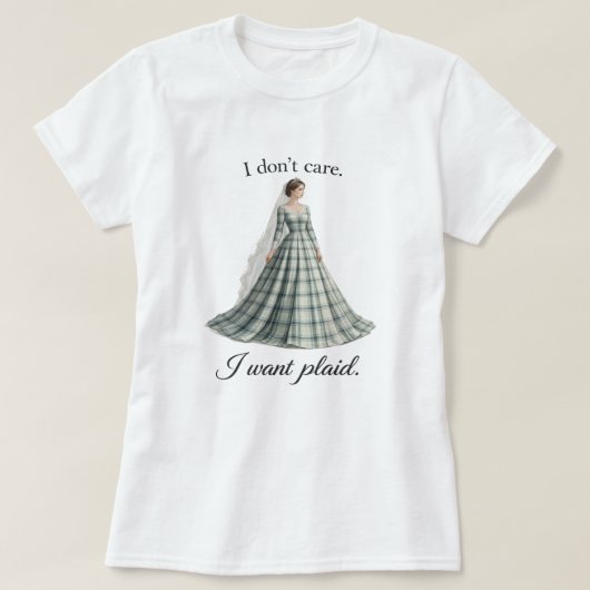 Mir egal, ich will Karo-Spaß-Hochzeit T-Shirt (Design vorne)