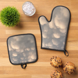 "Mir gefällt es heiß!" Ofenhandschuh & Topflappen-Set