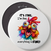 Mir geht es gut, alles ist ein feines, lustiges Hü Button (Vorne & Hinten)