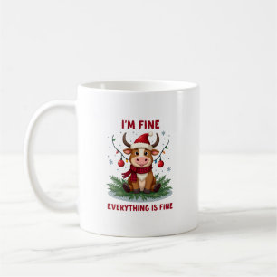 Mir geht's gut, alles ist gut Weihnachten Highland Kaffeetasse