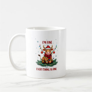 Mir geht's gut, alles ist gut Weihnachten Highland Kaffeetasse