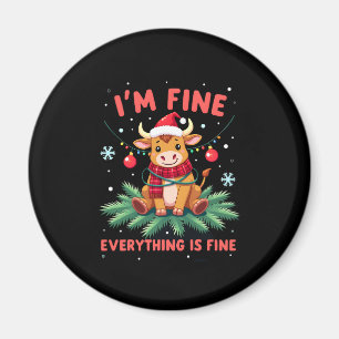 Mir geht's gut, alles ist gut Weihnachten Highland Magnet