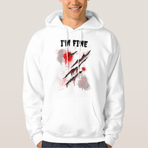 Mir geht's gut blutiger Halloween-Zombie-Humor Blu Hoodie
