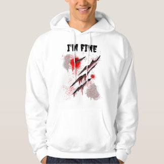 Mir geht's gut blutiger Halloween-Zombie-Humor Blu Hoodie