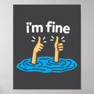Mir geht's gut Daumen hoch Zwei Like Hand Lustiger Poster