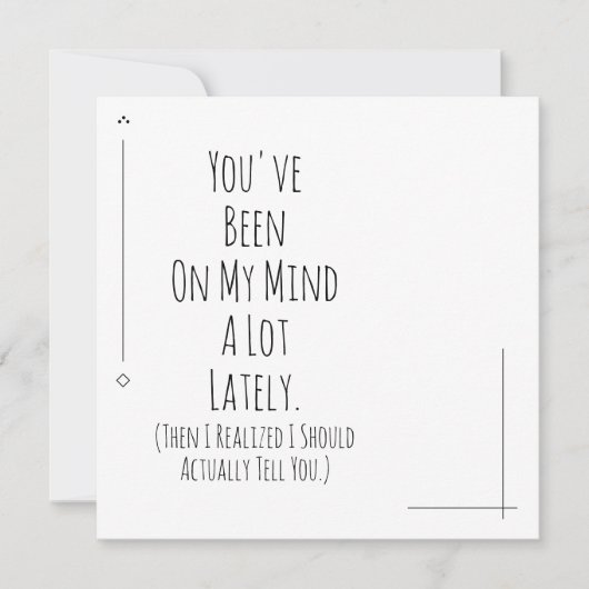 Mir ist klar geworden, dass ich dir sagen sollte,  (Vorderseite)