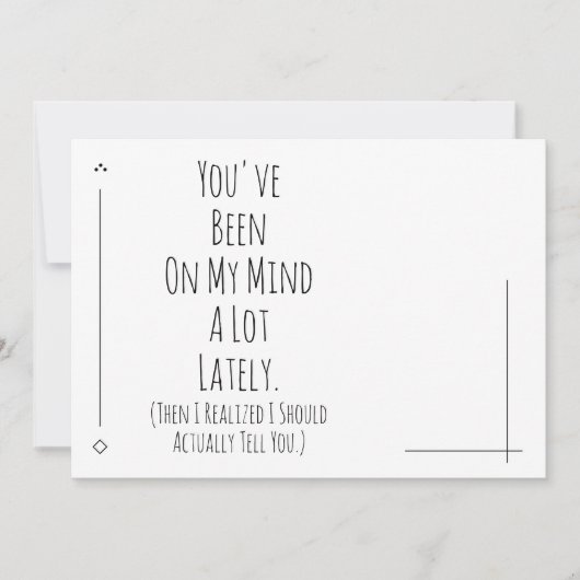 Mir ist klar geworden, dass ich dir sagen sollte,  (Vorderseite)