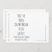 Mir ist klar geworden, dass ich dir sagen sollte,  (Vorne/Hinten)