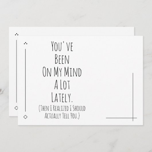 Mir ist klar geworden, dass ich dir sagen sollte,  (Vorne/Hinten)