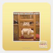 Mir ist langweilig. quadratischer aufkleber (Vorderseite)