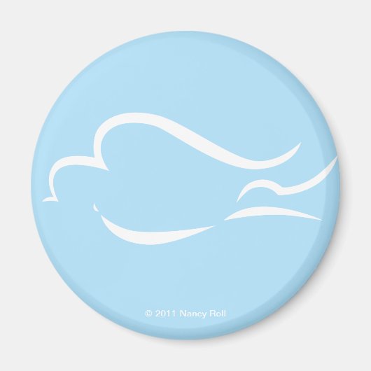 Mir Means Peace White Dove Magnet (Vorne)