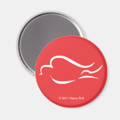 Mir Means Peace White Dove Magnet Red (Vorderseite/Rückseite)