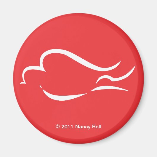 Mir Means Peace White Dove Magnet Red (Vorne)