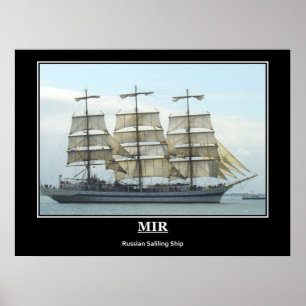 Mir Russian Sailing Ship Vintage Image Poster