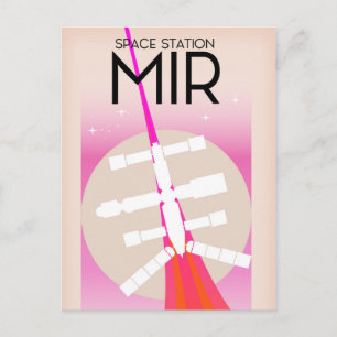 MIR Russian Space Station Poster Postkarte