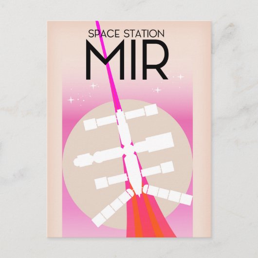 MIR Russian Space Station Poster Postkarte (Vorderseite)