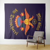 Mir sinn die Deitscherei - Deitschi Faahne Wandteppich (Beispiel (Horizontal))