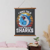 Mir wurde gesagt, es gäbe Haie Wandteppich Mit Holzrahmen (Schlafzimmer)