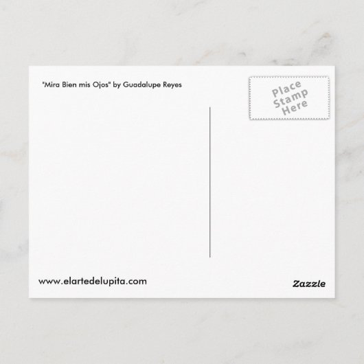 ‚Mira Bien mis Ojos‘ Postkarte (Rückseite)