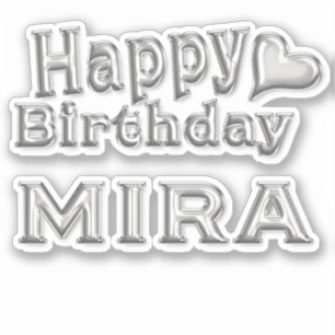 Mira Happy Birthday silver Aufkleber Sticker