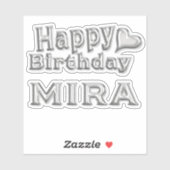 Mira Happy Birthday silver Aufkleber Sticker (Blatt)