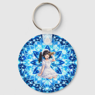 Mirabella in Frost Light – Ice Blue Kaleidoscope  Schlüsselanhänger
