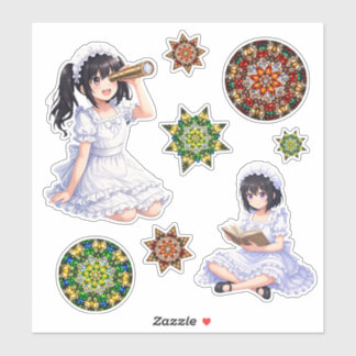 Mirabella & Mandala Mix – Colorful Kaleidoscope  Aufkleber
