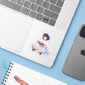 Mirabella Reading – Cute Character Sticker (Laptop mit iPhone)