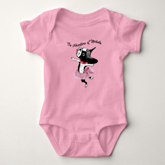 Mirabelle, Boston Terrier Baby tutu ballerina b Baby Strampler (Vorderseite)