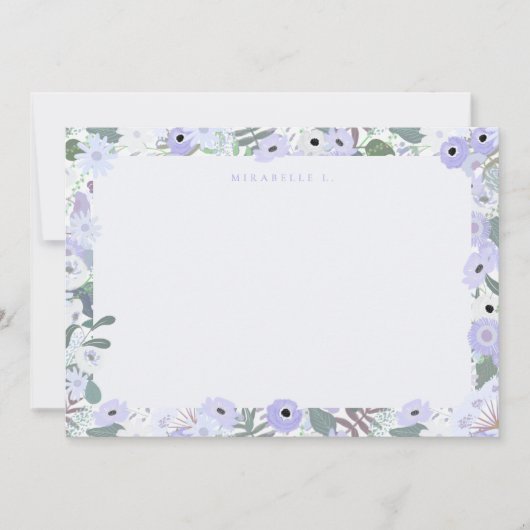 Mirabelle Flat Note Card in Lilac Mitteilungskarte (Vorderseite)